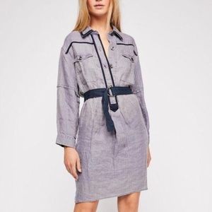 Free people long journey shirt dress xs gray